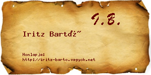 Iritz Bartó névjegykártya